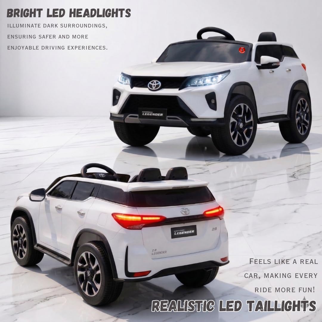 Toyota Fortuner Legender Kids Electric Ride-On SUV | 12V Dual Motor, 2-Seater with 2.4GHz Remote Control