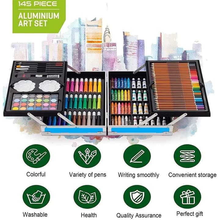 Toys Uncle All in one Art and Craft Set Professional Drawing Color Pencils, Oil Pastel, Sketches, Water Colors and Acrylic Paint (DINOSAUR)