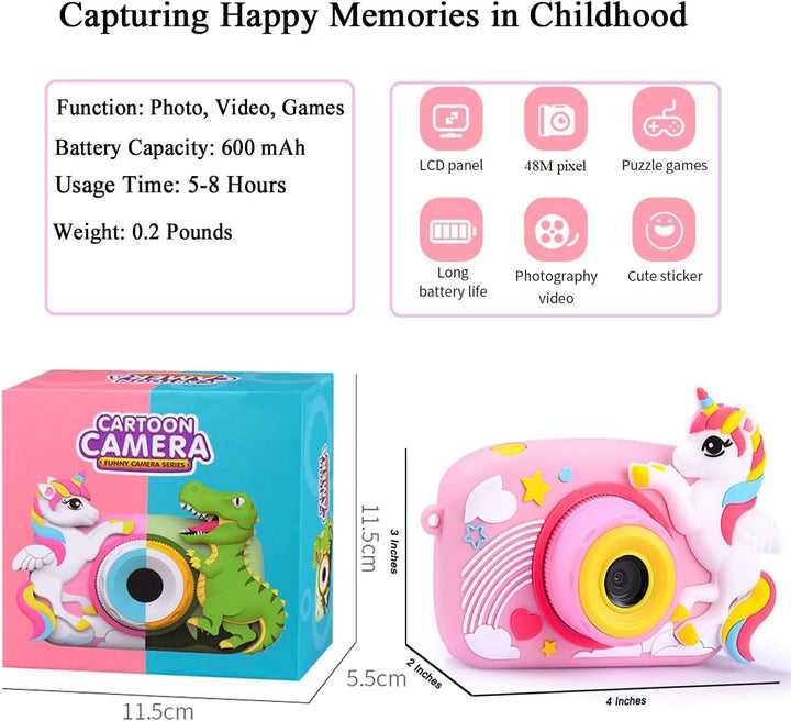 Toys Uncle Digital Video Camera for Kids with Protective Silicone Cover with inbuilt Games (UNICORN)