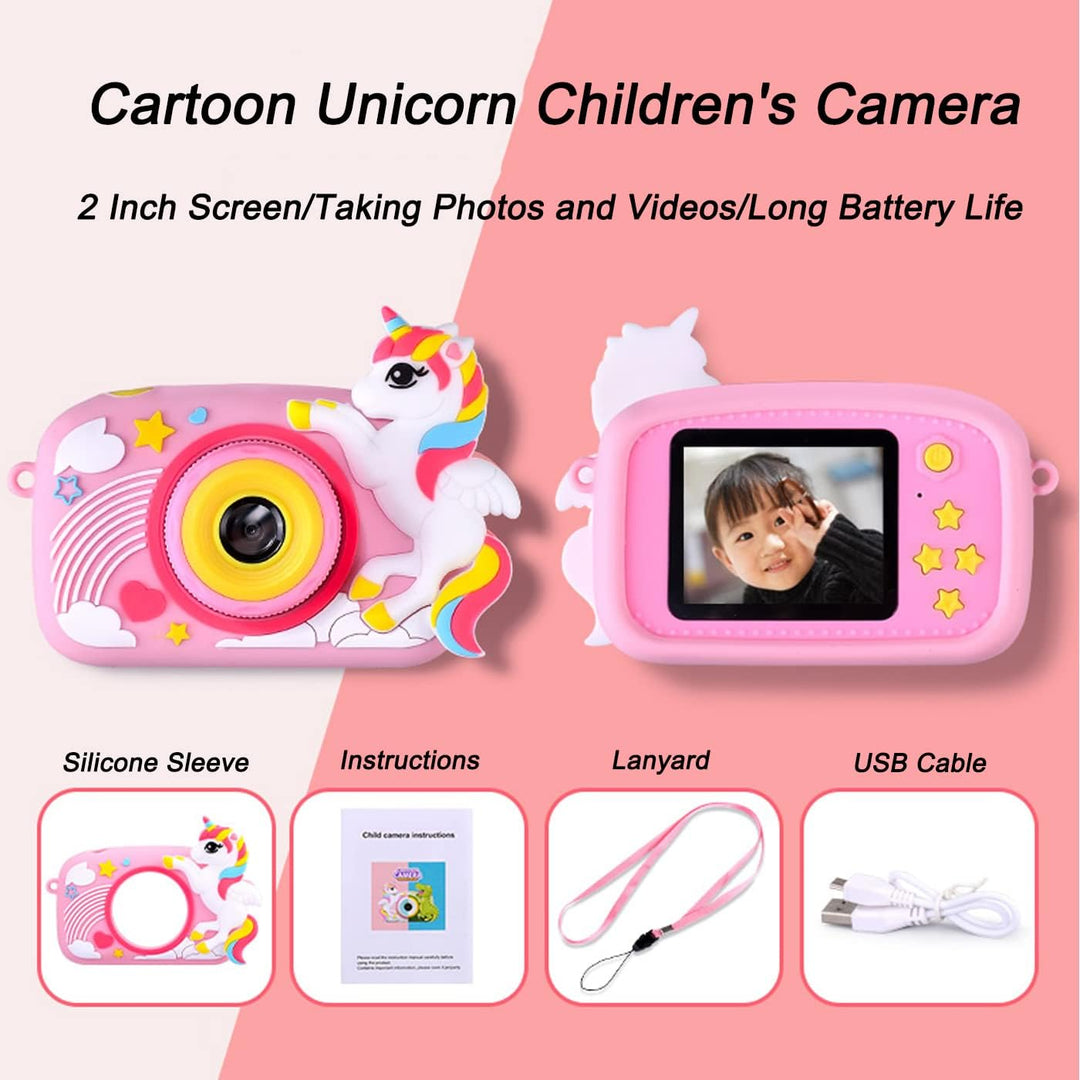 Toys Uncle Digital Video Camera for Kids with Protective Silicone Cover with inbuilt Games (UNICORN)