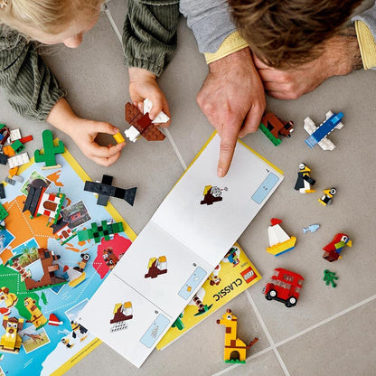 LEGO Classic Around The World 11015 Building Kit; 15 Toys for Kids (950 Pieces), Multi Color