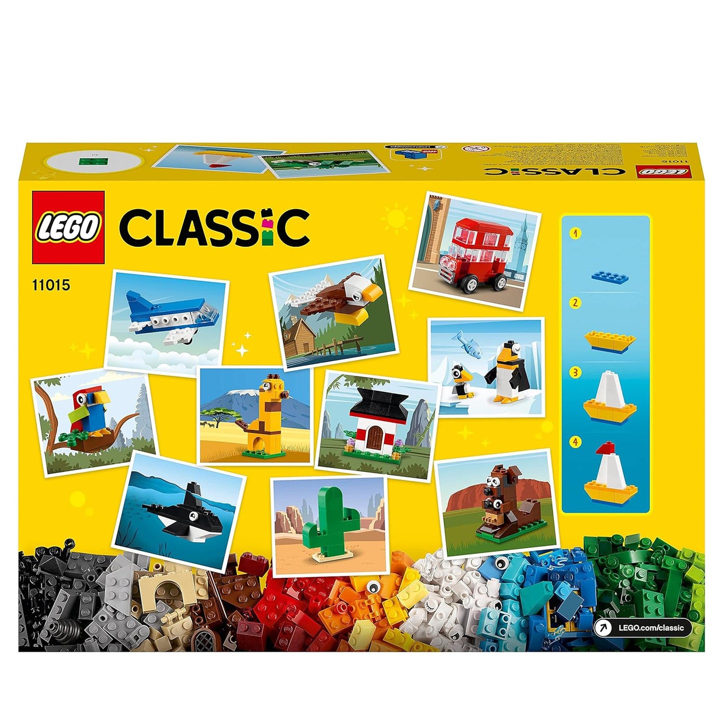 LEGO Classic Around The World 11015 Building Kit; 15 Toys for Kids (950 Pieces), Multi Color