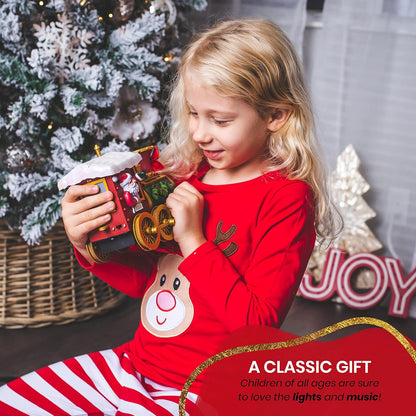 Christmas Train Set for Under The Tree with Music and Lights, 54" Diameter Round Tracks and X-Large Trains