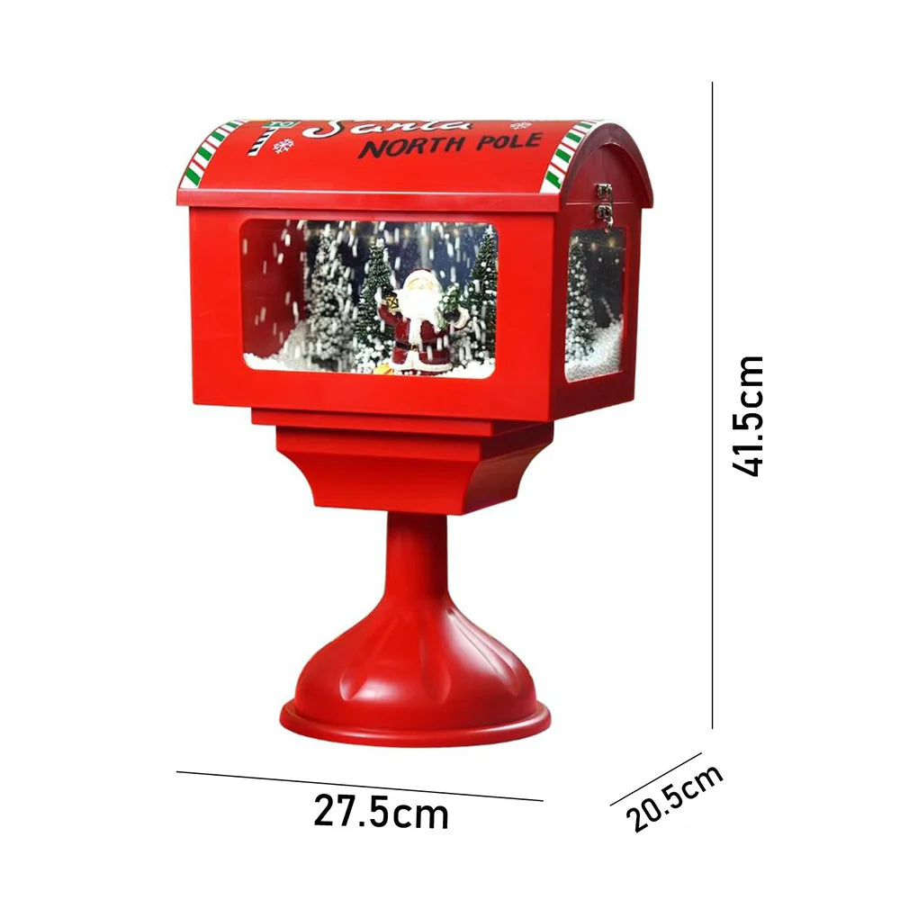 Christmas Snow Globe Lantern - Christmas Snowing Lamp Street Lamp with Musical and LED Light for Christmas Home Decoration and Gift