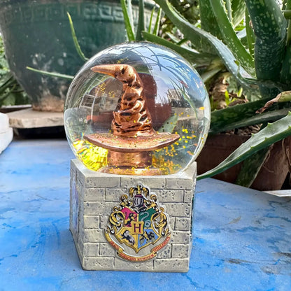 Harry Potter Sorting Hat Snow Globe Hogwarts Crest Magical Collectible Showpiece