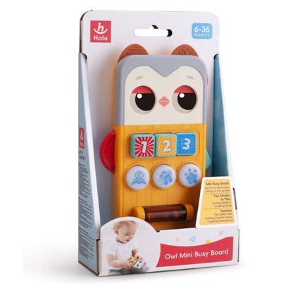 Hola Owl Mini Busy Board, Musical & Light-Up Toy (6-36 Months)