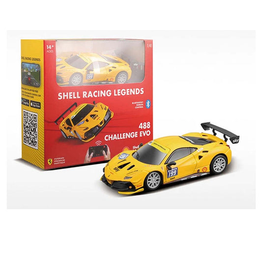 Bburago Shell Racing Legends – 488 Challenge Evo | 1:41 Bluetooth RC Car – Smartphone Controlled