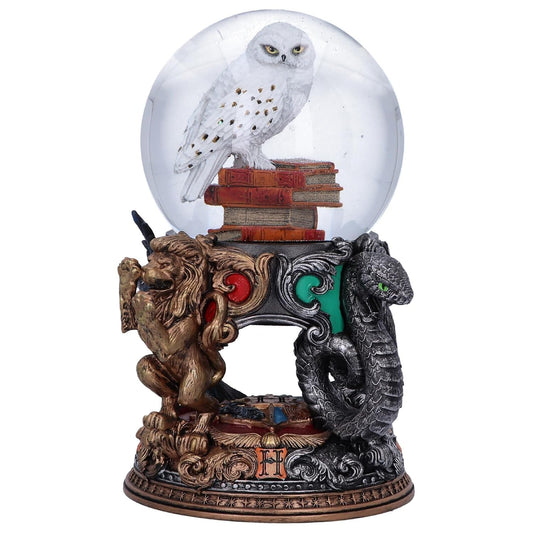 Hedwig Harry Potter Snow Globe with Hogwarts House Emblems Magical Collectible Piece