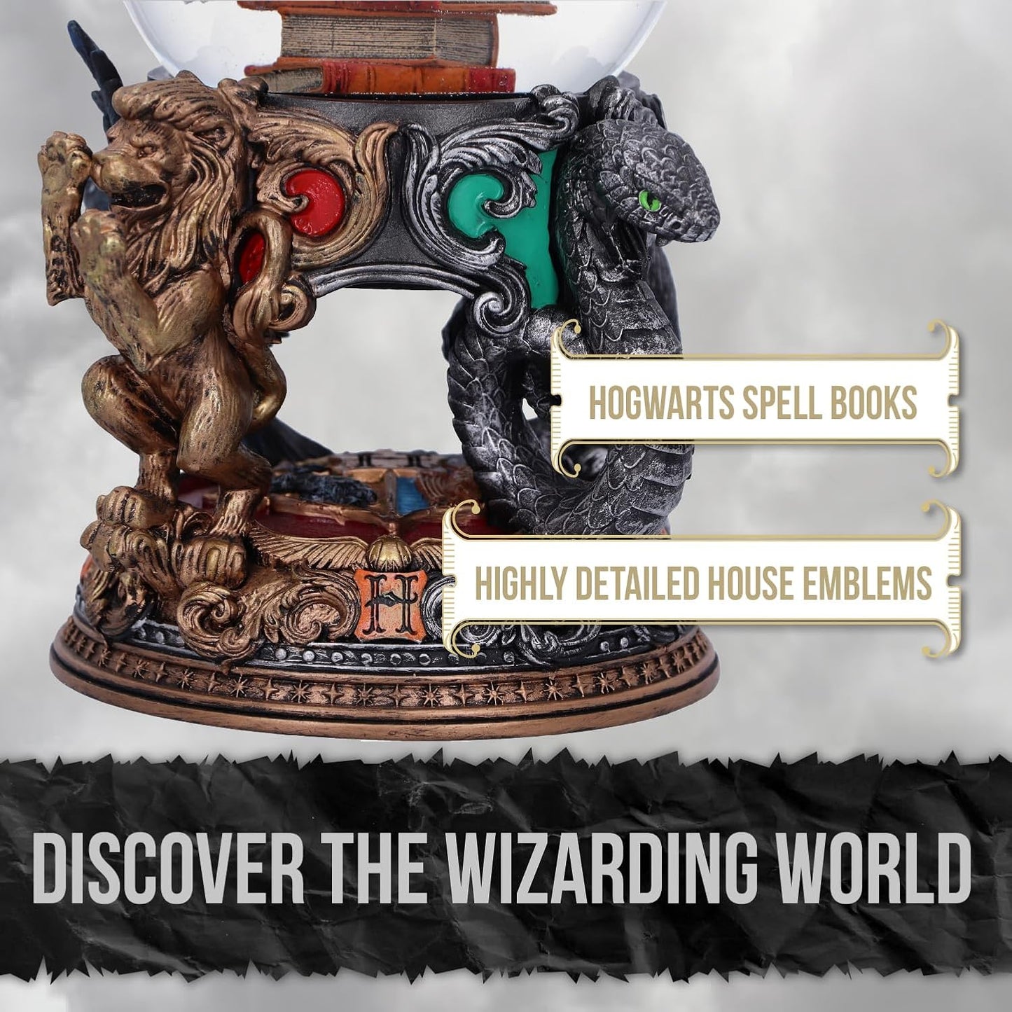 Hedwig Harry Potter Snow Globe with Hogwarts House Emblems Magical Collectible Piece