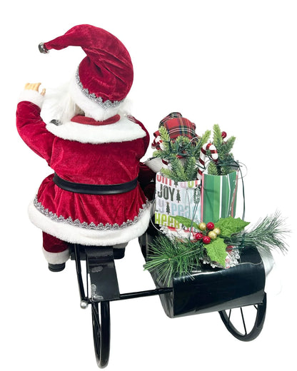 Luxury Musical Santa Riding Motorcycle With Mrs. Claus – Musical, Hand Movement & LED Christmas Decoration (BIG SIZE)