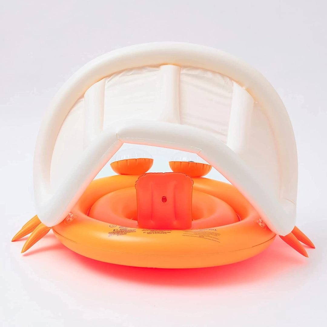 SUNNYLiFE Orange Color Inflatable Baby Float with Canopy Sonny The Sea Creature