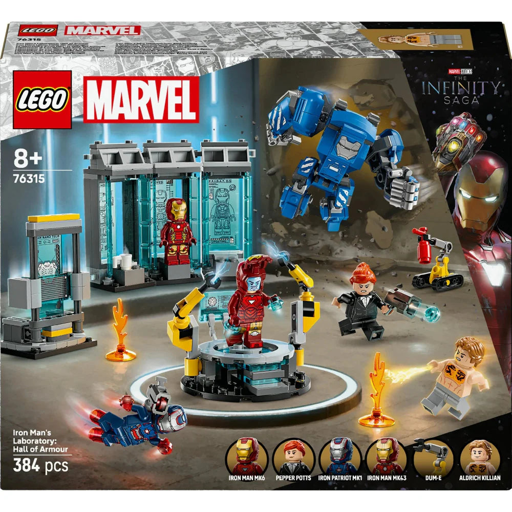 Lego 76315 Super Heroes Marvel Iron Man's Laboratory: Hall of Armor (384Pieces)