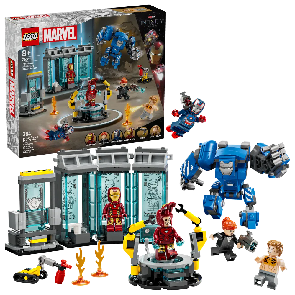 Lego 76315 Super Heroes Marvel Iron Man's Laboratory: Hall of Armor (384Pieces)