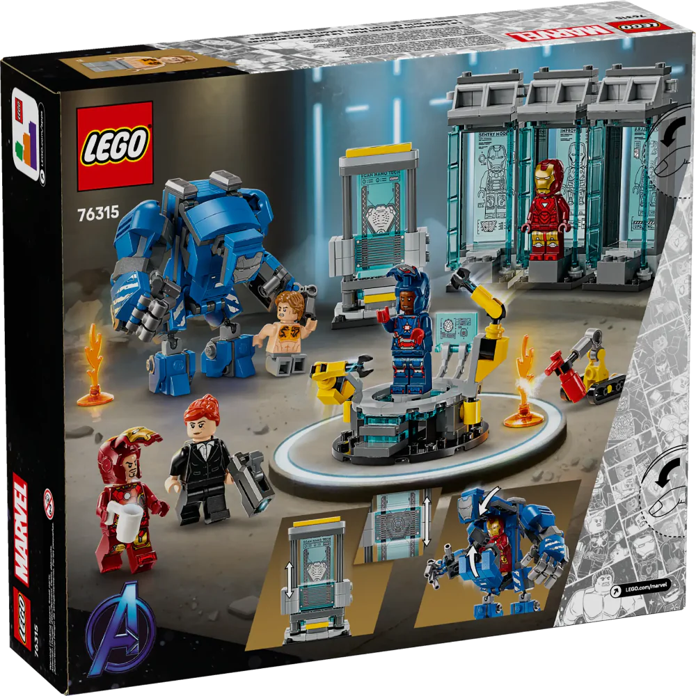 Lego 76315 Super Heroes Marvel Iron Man's Laboratory: Hall of Armor (384Pieces)