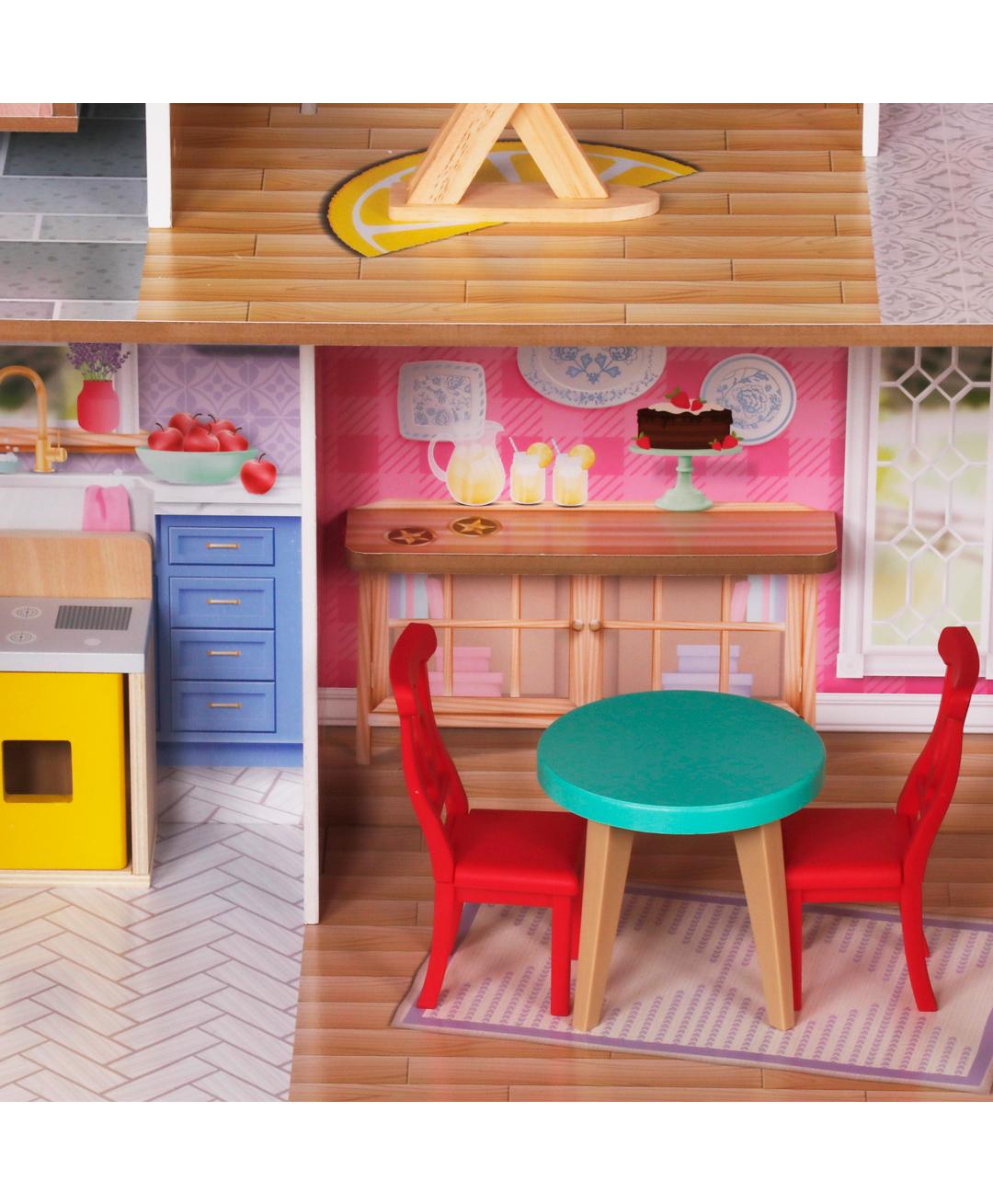 KidKraft Wooden Dollhouse with Horse Stable & Barn – 5 ft Tall Multi-Level Farmhouse with Horse, Foal & Furniture Accessories