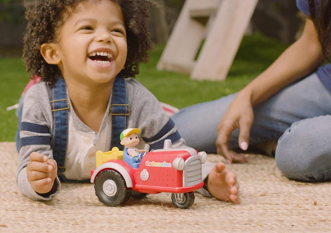 CoComelon Official Musical Tractor w/Sounds & Exclusive 3-inch Farm JJ Toy, Play a Clip of “Old Macdonald” Song Plus More Sounds and Phrases