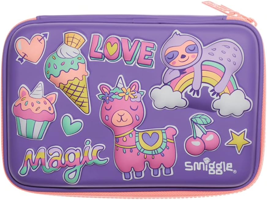 Smiggle Hardcase Pencil Case for Kids - LLAMA