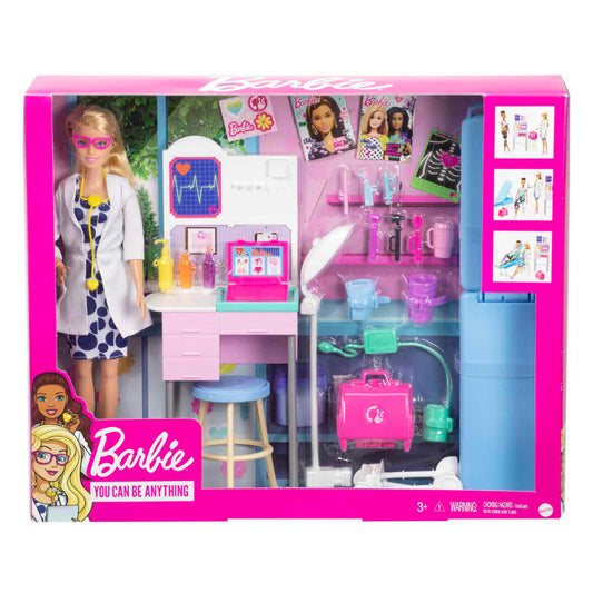 Barbie Medical Doctor Playset with Blonde Doctor Doll (12-In/30.40-Cm), 20+ Medical Accessories: Exam Station & Table, Doctor Bag, Medical Tools & More, Great Gift for Ages 3 Years Old & Up GWV01