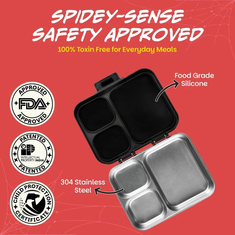 Basil Bento ACE 3C Sling Strike 3-Compartment Stainless Steel Lunch Box