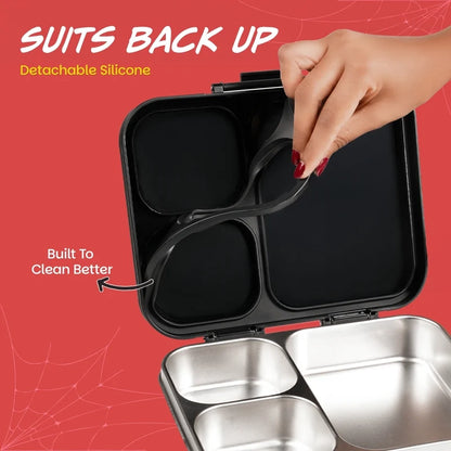 Basil Bento ACE 3C Sling Strike 3-Compartment Stainless Steel Lunch Box