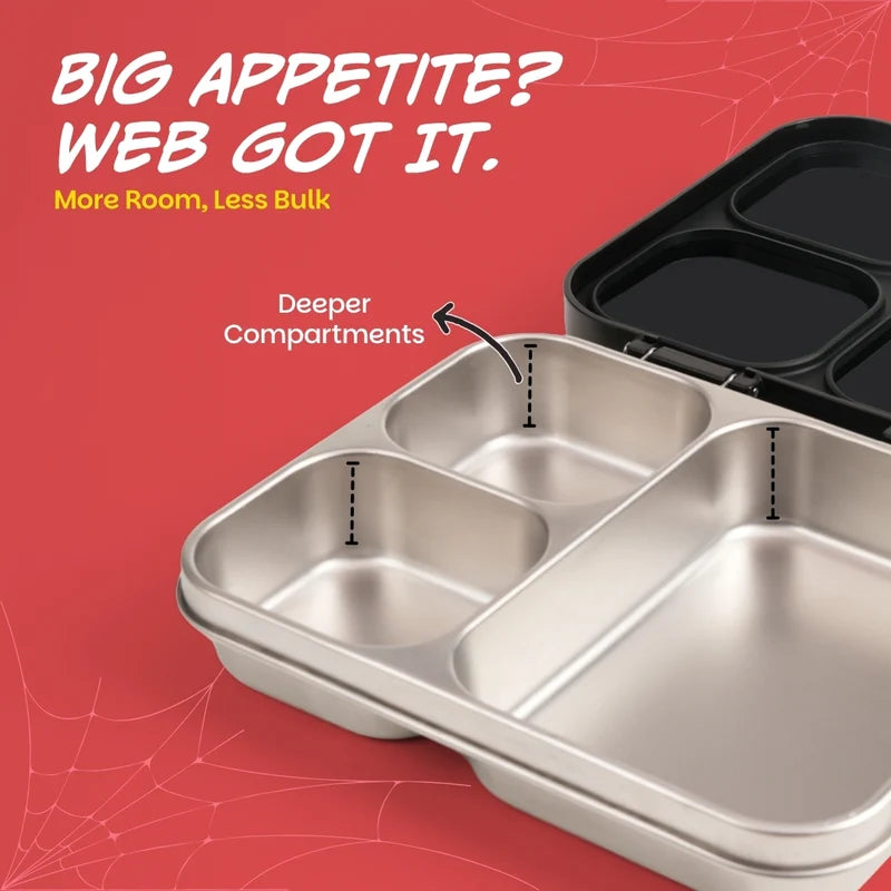 Basil Bento ACE 3C Sling Strike 3-Compartment Stainless Steel Lunch Box