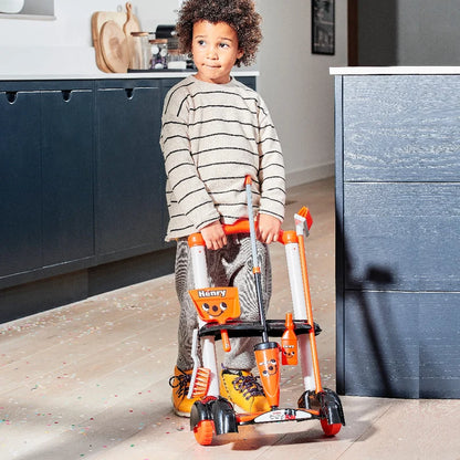 Casdon Henry Cleaning Trolley Toy Set with Mop, Broom and Cleaning Accessories