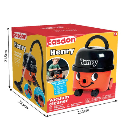 Casdon Henry Red Vacuum Cleaner Toy with Working Suction for Kids