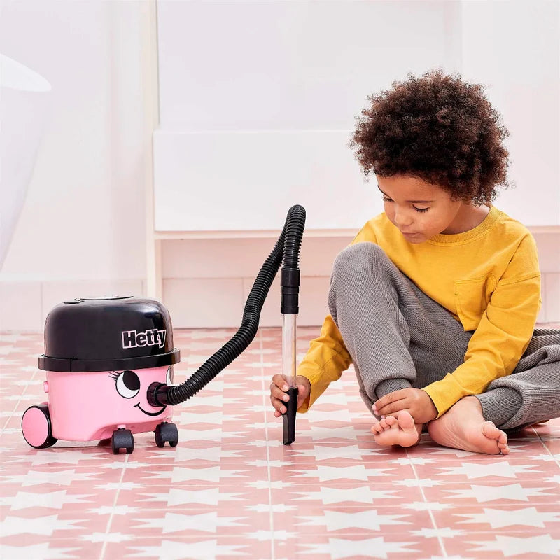 Casdon Hetty Pink Vacuum Cleaner Toy with Working Suction for Kids 3+