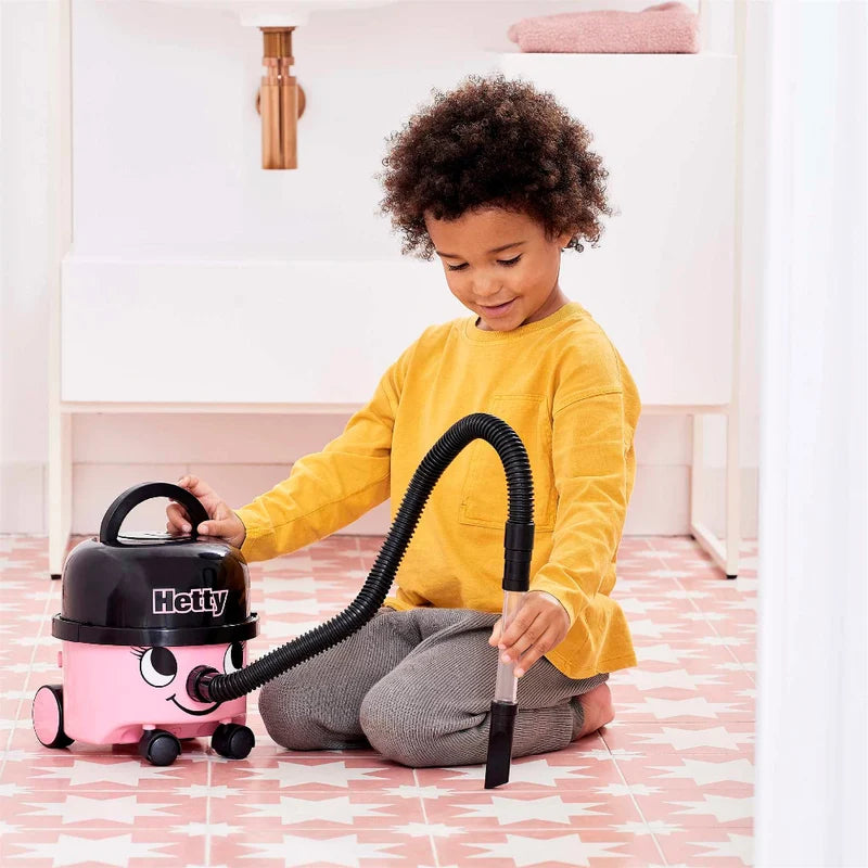 Casdon Hetty Pink Vacuum Cleaner Toy with Working Suction for Kids 3+