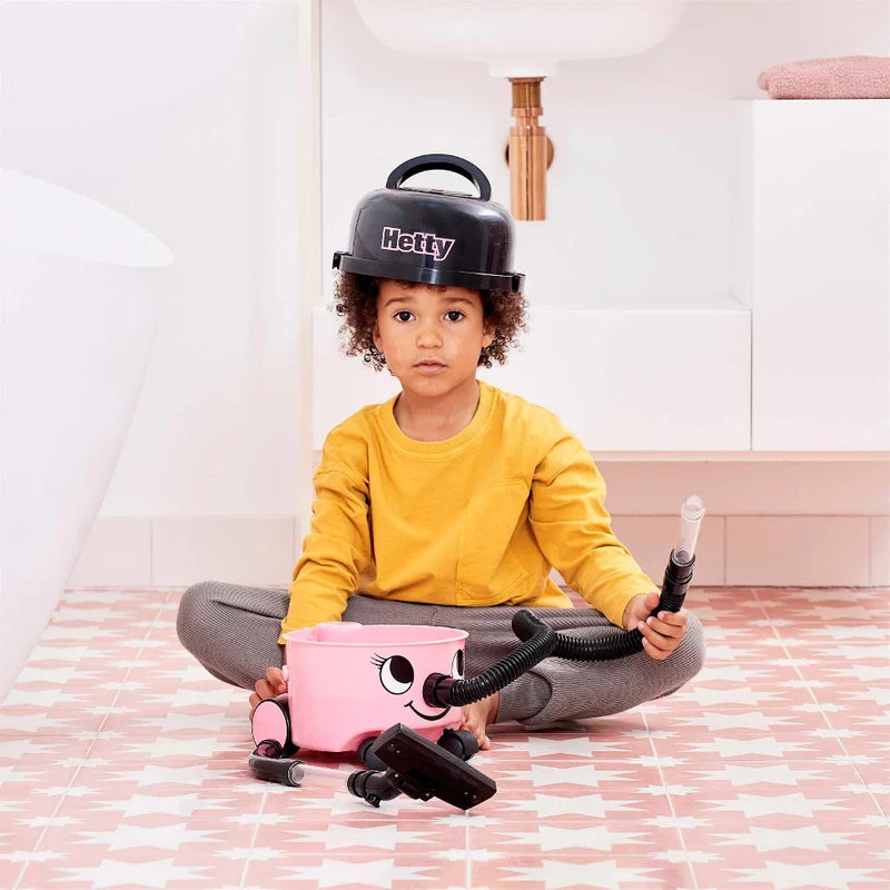 Casdon Hetty Pink Vacuum Cleaner Toy with Working Suction for Kids 3+