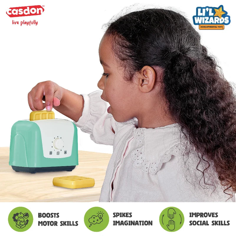 Casdon Home Kitchen Set Pretend Play Toy with Toaster, Kettle and Coffee Maker