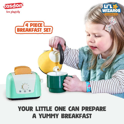 Casdon Toaster and Kettle Toy Set with Pop-Up Toaster and Play Toast
