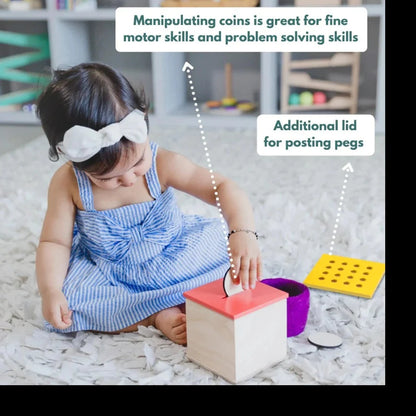 Curious Cub Coin & Peg Box - Multi Color