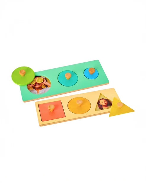 Curious Cub Circle & Multishape Puzzle-Improves Fine Motor Skills-Develops Problem Solving-Learning & Educational Toys