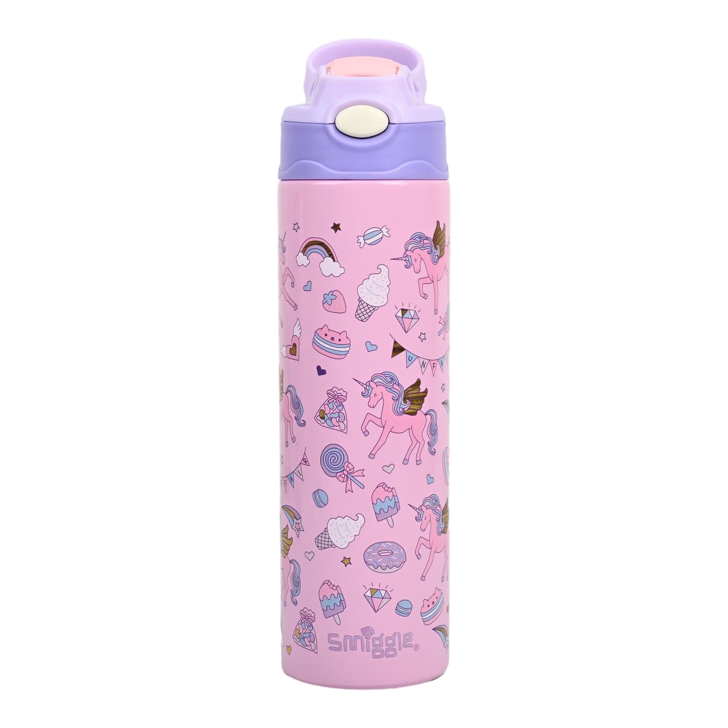 Smiggle 520 ml Stainless Steel Water Bottle for Kids - UNICORN