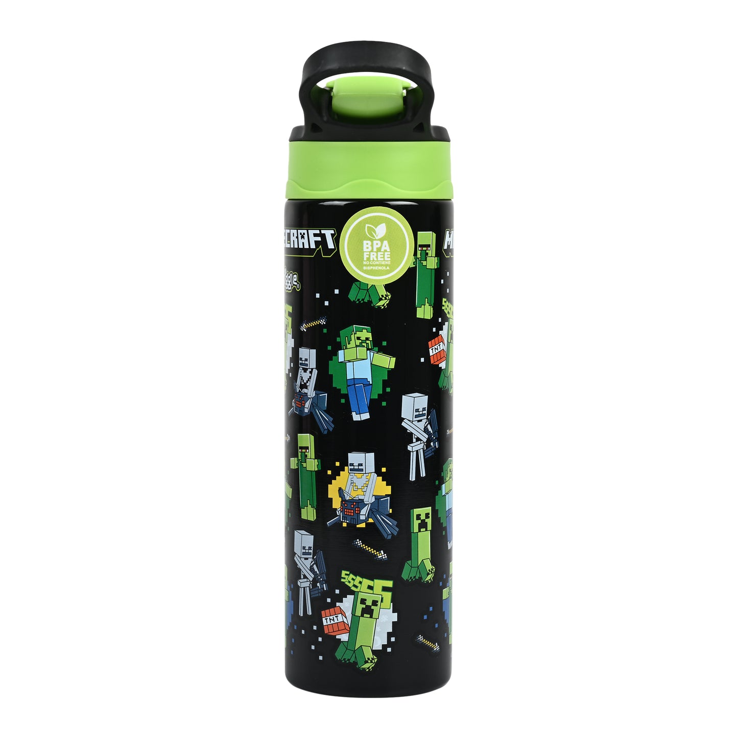 Smiggle 520 ml Stainless Steel Water Bottle for Kids - MINECRAFT