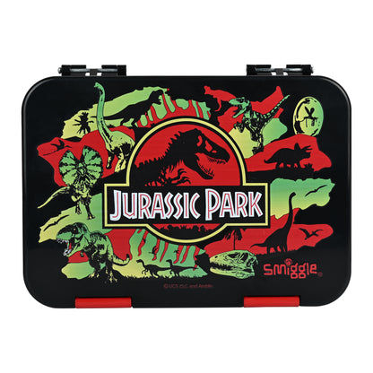 Smiggle Medium Bento Lunch Box for Kids | Leakproof Multi-Compartment Food Storage Box for School - JURASSIC PARK