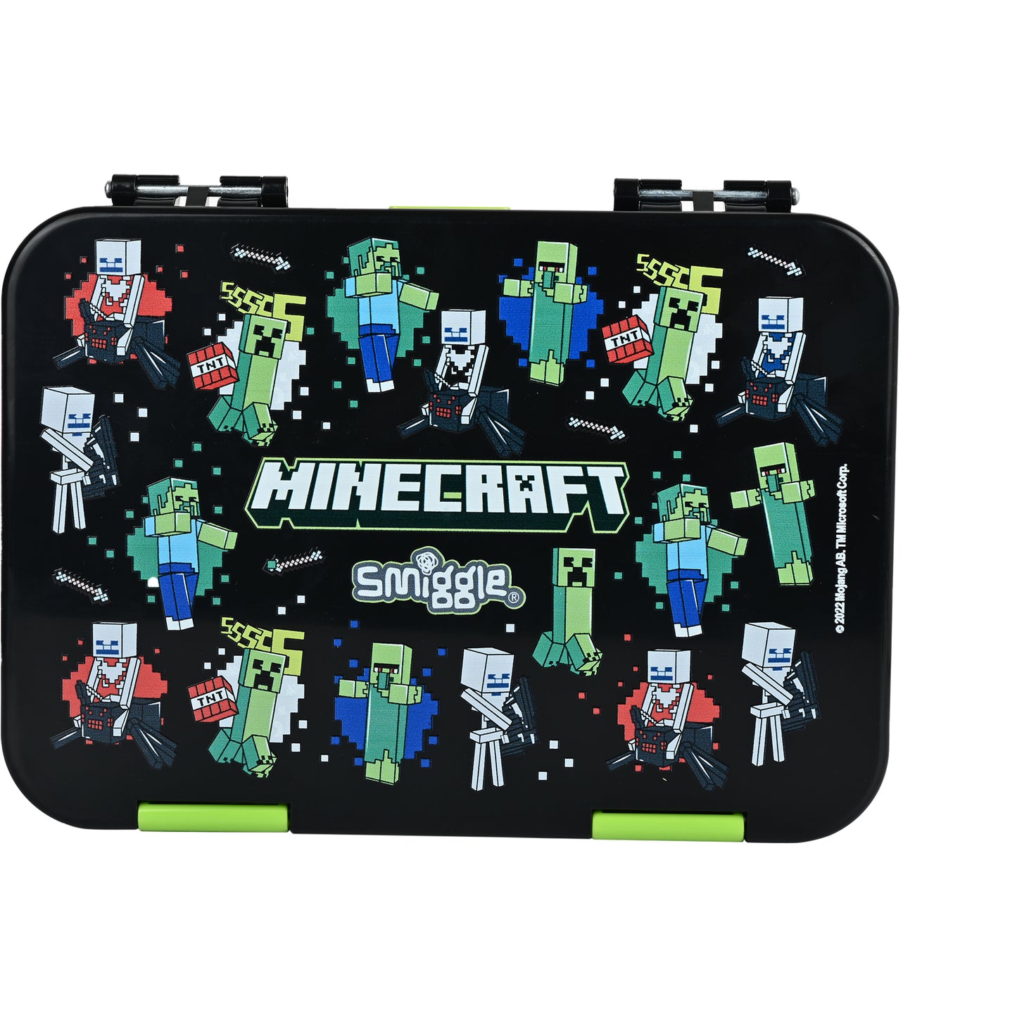 Smiggle Medium Bento Lunch Box for Kids | Leakproof Multi-Compartment Food Storage Box for School - MINECRAFT