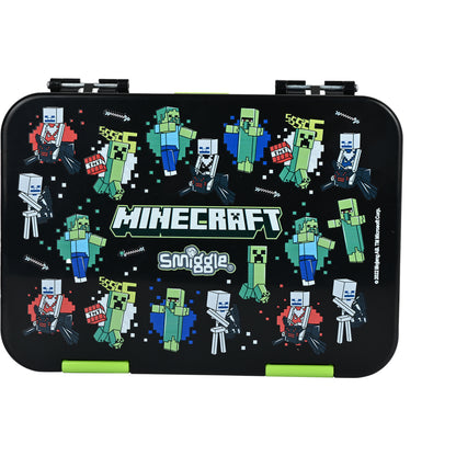Smiggle Medium Bento Lunch Box for Kids | Leakproof Multi-Compartment Food Storage Box for School - MINECRAFT