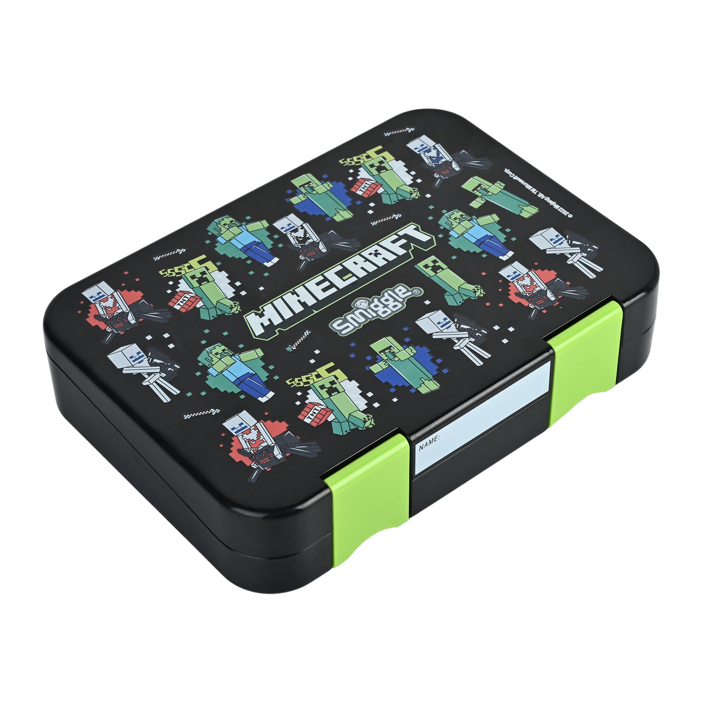 Smiggle Medium Bento Lunch Box for Kids | Leakproof Multi-Compartment Food Storage Box for School - MINECRAFT