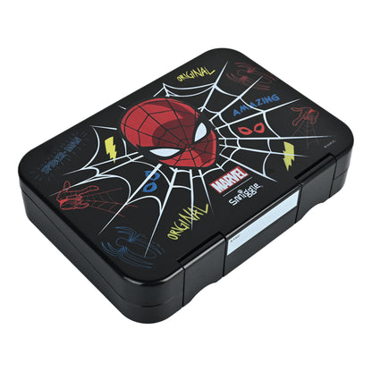 Smiggle Medium Bento Lunch Box for Kids | Leakproof Multi-Compartment Food Storage Box for School - SPIDER MAN