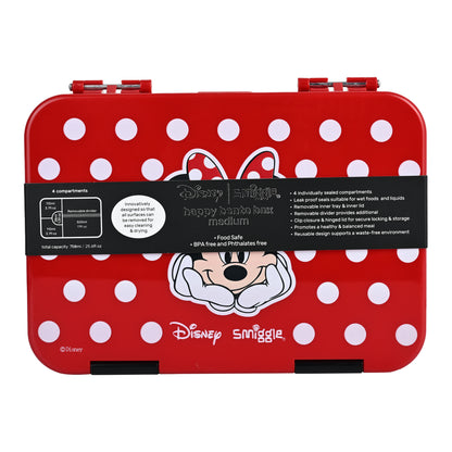 Smiggle Medium Bento Lunch Box for Kids | Leakproof Multi-Compartment Food Storage Box for School - MINNIE MOUSE