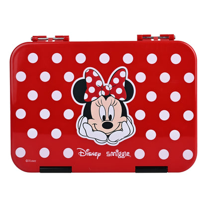 Smiggle Medium Bento Lunch Box for Kids | Leakproof Multi-Compartment Food Storage Box for School - MINNIE MOUSE