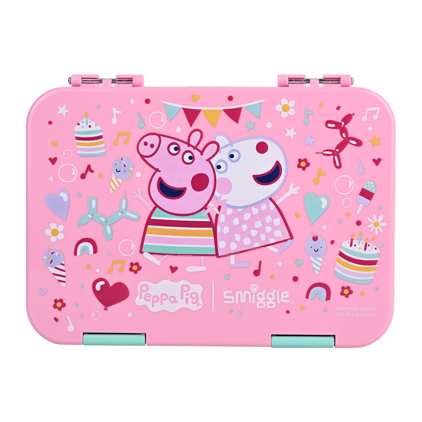 Smiggle Medium Bento Lunch Box for Kids | Leakproof Multi-Compartment Food Storage Box for School - PEPPA PIG