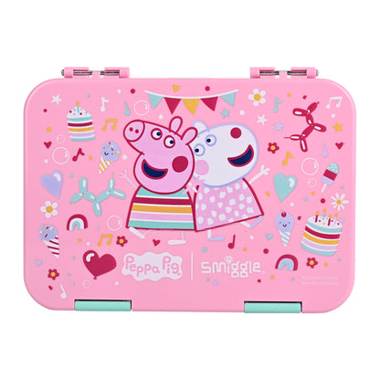Smiggle Medium Bento Lunch Box for Kids | Leakproof Multi-Compartment Food Storage Box for School - PEPPA PIG