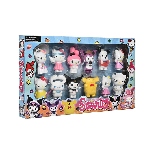 Sanrio Character Figurine Collectible Set – 12 Piece Hello Kitty & Friends Mini Figures Box