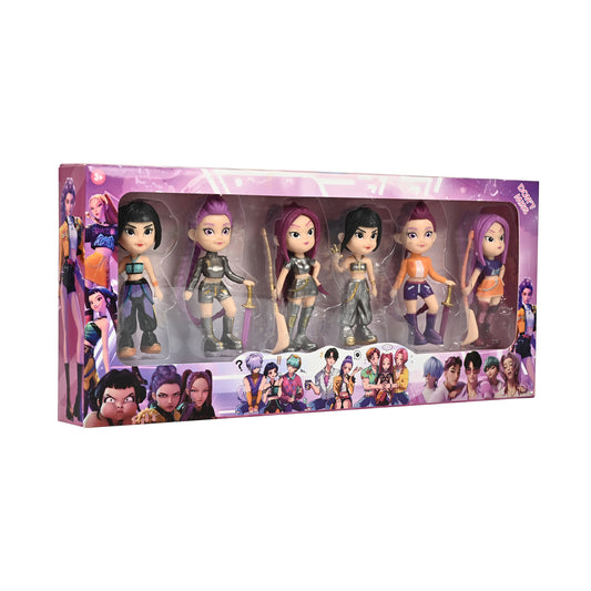 K-Pop Demon Hunters Anime-Style 6-Figure Set – Fantasy Warrior Characters Collectible Pack