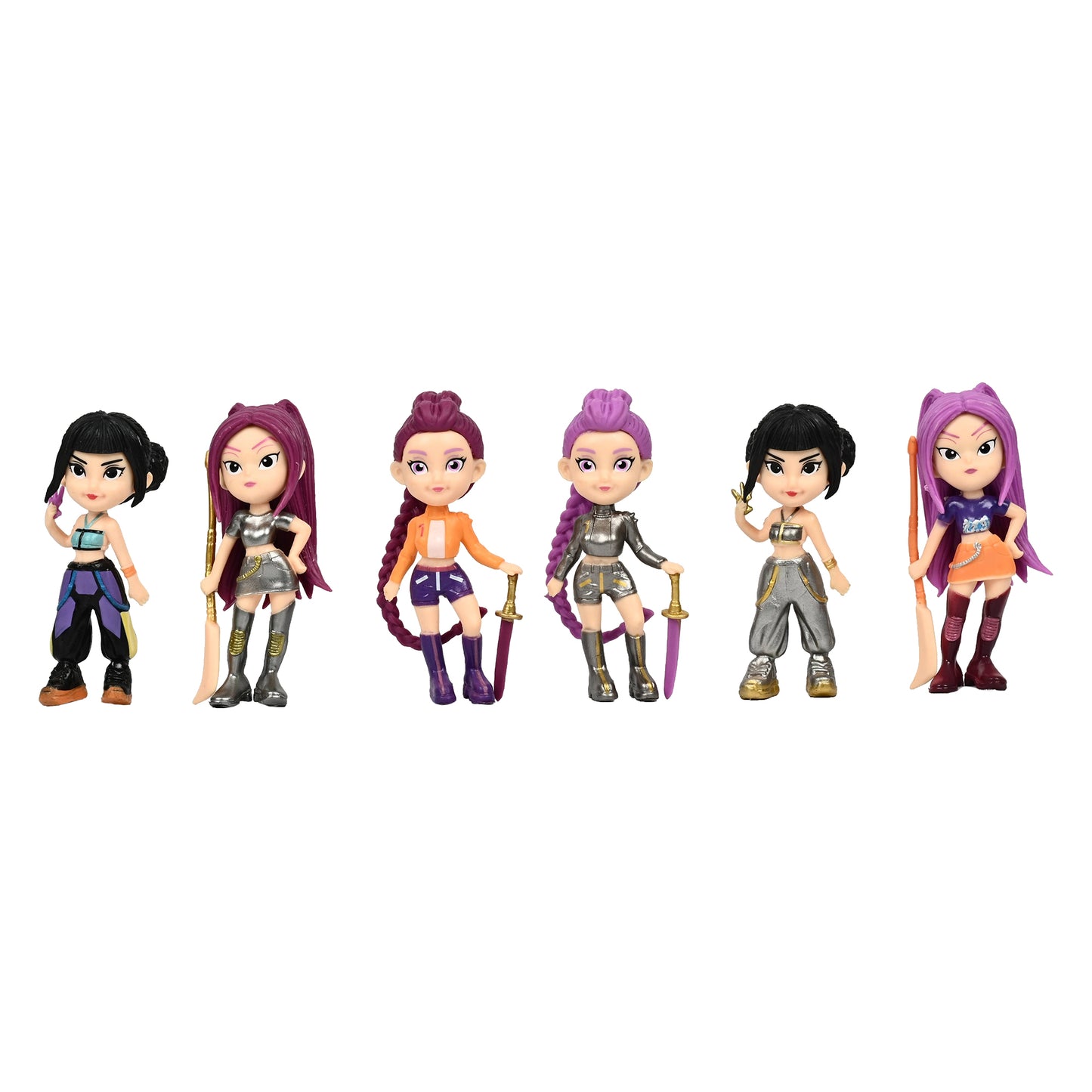 K-Pop Demon Hunters Anime-Style 6-Figure Set – Fantasy Warrior Characters Collectible Pack