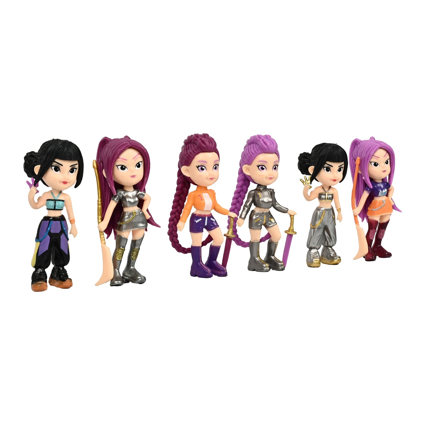 K-Pop Demon Hunters Anime-Style 6-Figure Set – Fantasy Warrior Characters Collectible Pack