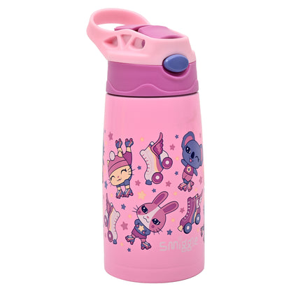 Smiggle Junior Stainless Steel Flip Drink Bottle 400ml – PINK BEAR